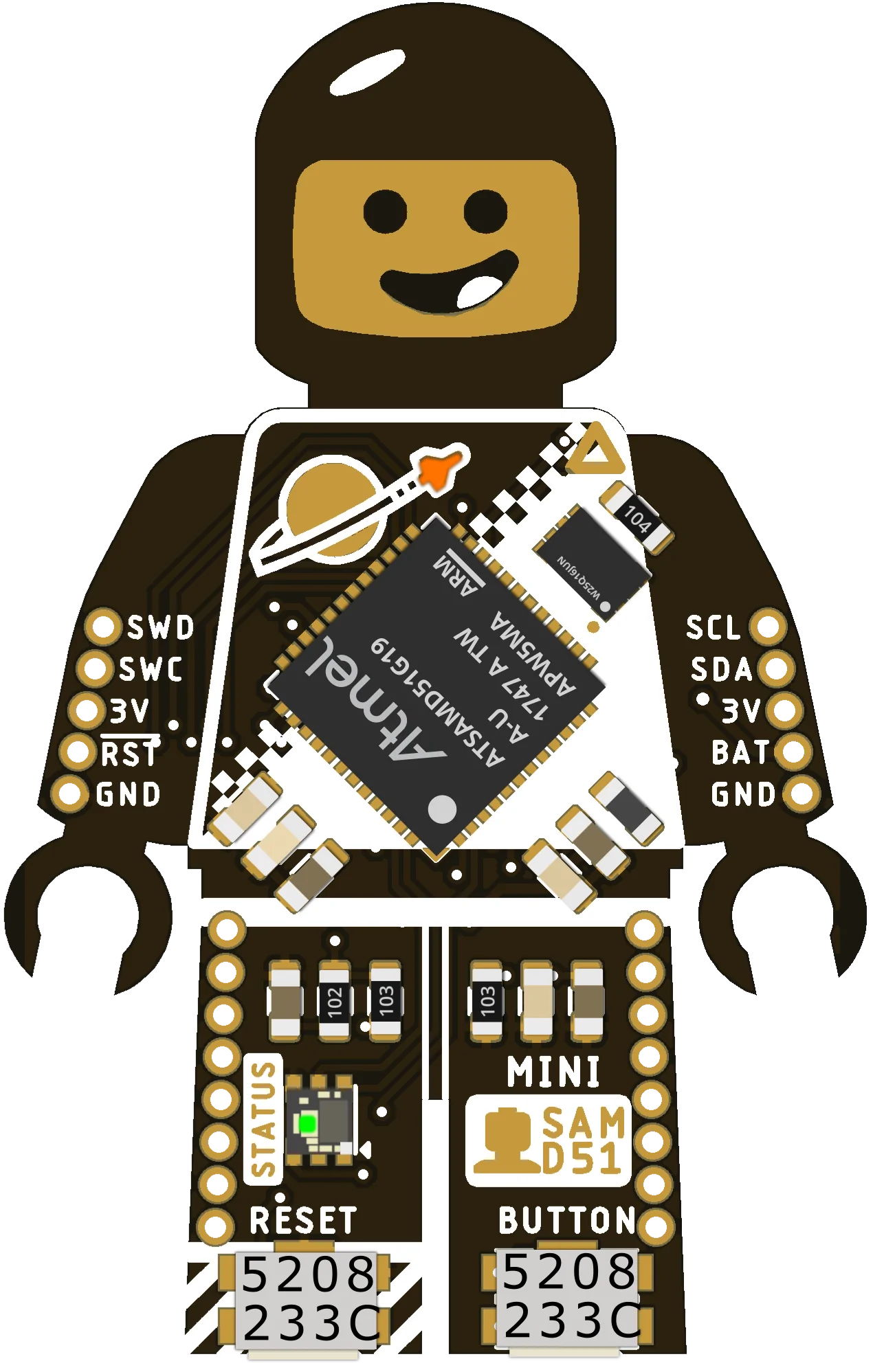 Illustration of Mini SAM M4 board.